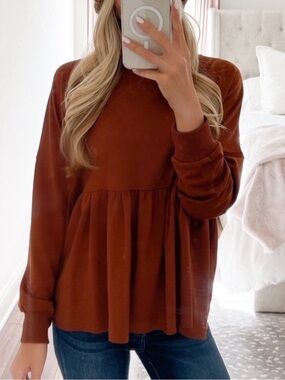 VICI Rust Peplum Top XS